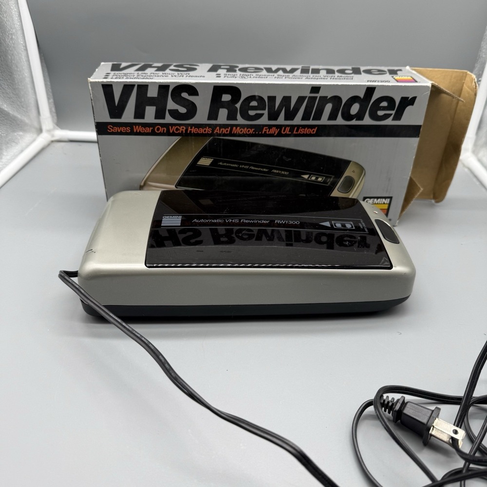 GEMINI VHS Rewinder RW1300 Tested and Working w/ Box